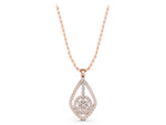 Rose gold Diamond Halo Pendant with Pavé Setting_1