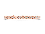 Rose gold Diamond Round Cut X-Link Tennis Bracelet with Prong Setting
