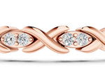 Rose gold Diamond Round Cut X-Link Tennis Bracelet with Prong Setting_1