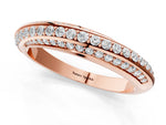Rose gold Double Row Pavé Round Diamond Channel Set Band_1