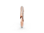 Rose gold Double Row Pavé Round Diamond Channel Set Band_2