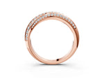 Rose gold Double Row Pavé Round Diamond Channel Set Band_3