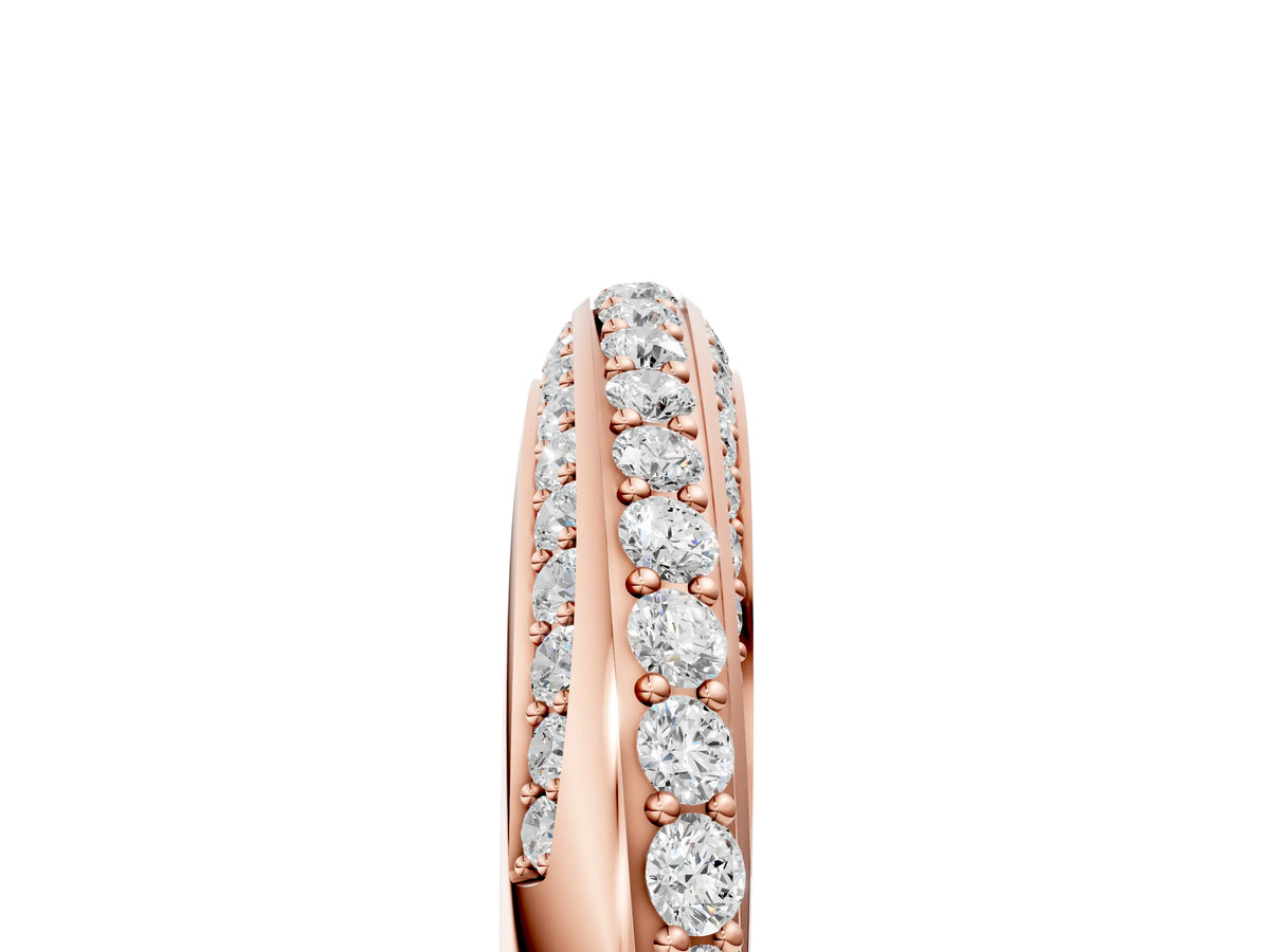 Rose gold Double Row Pavé Round Diamond Channel Set Band_5