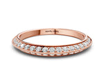 Rose gold Double Row Pavé Round Diamond Eternity Band with Channel Setting