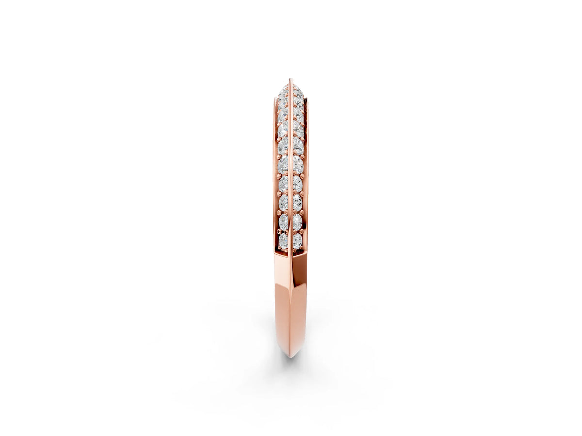 Rose gold Double Row Pavé Round Diamond Eternity Band with Channel Setting_2