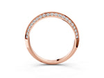 Rose gold Double Row Pavé Round Diamond Eternity Band with Channel Setting_3