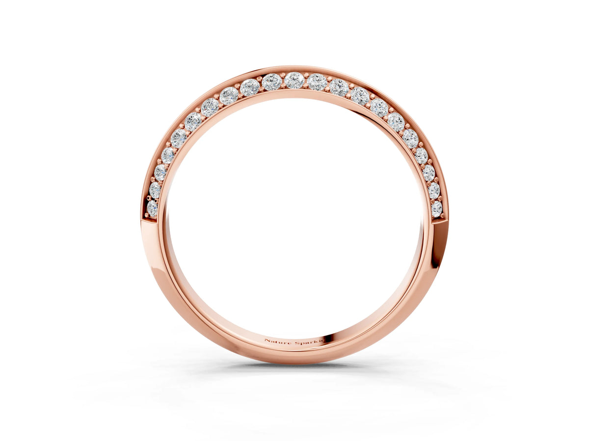 Rose gold Double Row Pavé Round Diamond Eternity Band with Channel Setting_3