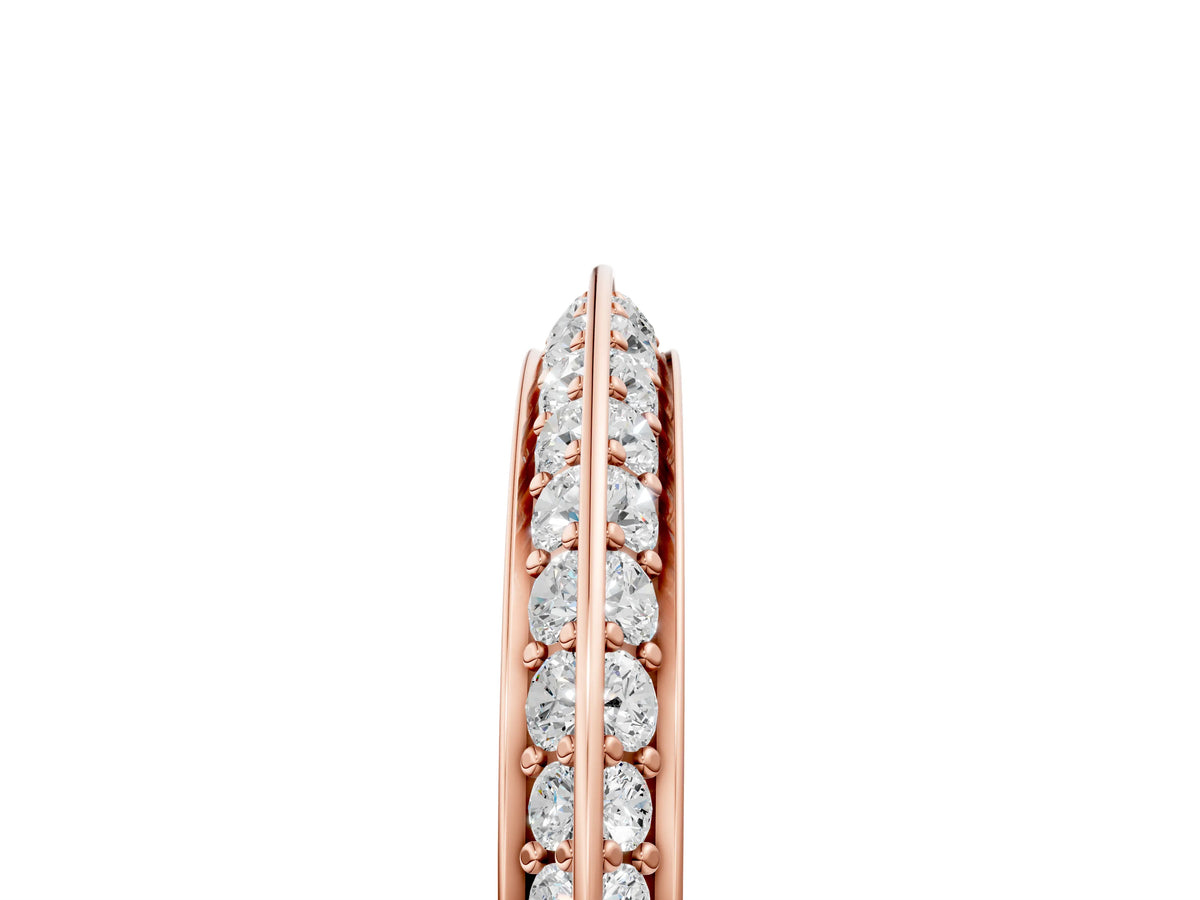 Rose gold Double Row Pavé Round Diamond Eternity Band with Channel Setting_5