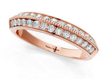 Rose gold Double Row Pavé Round Diamond White Gold Band with Shared Prong Setting_1