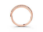 Rose gold Double Row Pavé Round Diamond White Gold Band with Shared Prong Setting_3