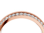 Rose gold Double Row Pavé Round Diamond White Gold Band with Shared Prong Setting_4