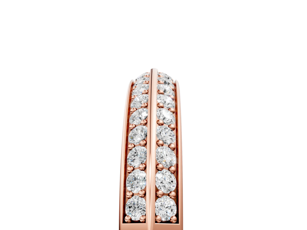 Rose gold Double Row Round Diamond Channel Set Eternity Band_5