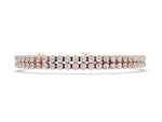 Rose gold Double Row Round Diamond Tennis Bracelet with Prong Setting