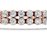 Rose gold Double Row Round Diamond Tennis Bracelet with Prong Setting_1