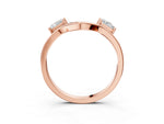 Rose gold Dual Round Diamond Open Band Ring with Prong Setting_3