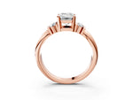 Rose gold Emerald Cut Cut Three-Stone Channel Set Ring with Bar Prongs_3