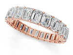 Rose gold Emerald Cut Diamond Eternity Band with Shared Prong Setting_1