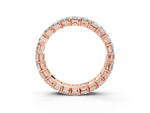 Rose gold Emerald Cut Diamond Eternity Band with Shared Prong Setting_3
