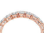 Rose gold Emerald Cut Diamond Eternity Band with Shared Prong Setting_4