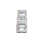 Rose gold Emerald Cut Diamond Eternity Band with Shared Prong Setting_5