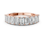 Rose gold Emerald Cut Diamond Prong-Set Eternity Band