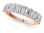 Rose gold Emerald Cut Diamond Prong-Set Eternity Band_1