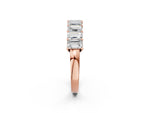 Rose gold Emerald Cut Diamond Prong-Set Eternity Band_2