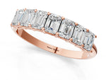 Rose gold Emerald Cut Diamond Prong-Set Half Eternity Band_1