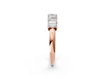 Rose gold Emerald Cut Diamond Prong-Set Half Eternity Band_2