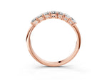 Rose gold Emerald Cut Diamond Prong-Set Half Eternity Band_3