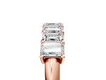 Rose gold Emerald Cut Diamond Prong-Set Half Eternity Band_5