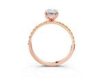 Rose gold Emerald Cut Diamond Solitaire Ring with Round Yellow Sapphire Pavé Band and Prong Setting_3