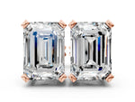 Rose gold Emerald Cut Diamond Stud Earrings