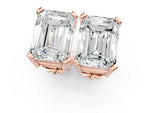 Rose gold Emerald Cut Diamond Stud Earrings_1