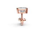 Rose gold Emerald Cut Diamond Stud Earrings_2