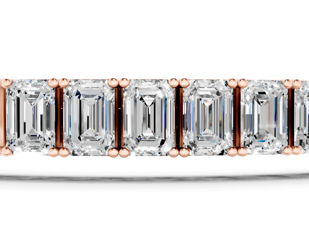 Rose gold Emerald Cut Diamond Tennis Bracelet with Four-Prong Setting_1