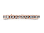 Rose gold Emerald Cut Diamond Tennis Bracelet with Half Bezel Setting