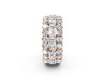 Rose gold Emerald Cut and Round Diamond Three-Row Eternity Mens Band_2