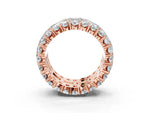 Rose gold Emerald Cut and Round Diamond Three-Row Eternity Mens Band_3