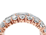 Rose gold Emerald Cut and Round Diamond Three-Row Eternity Mens Band_4