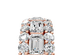 Rose gold Emerald Cut and Round Diamond Three-Row Eternity Mens Band_5