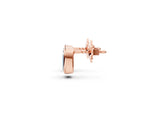 Rose gold Emerald Diamond Bezel-Set Stud Earrings_2