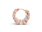 Rose gold Emerald Diamond Huggie Hoop Earrings_1