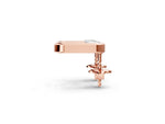 Rose gold Emerald Diamond Open Frame Stud Earrings_2