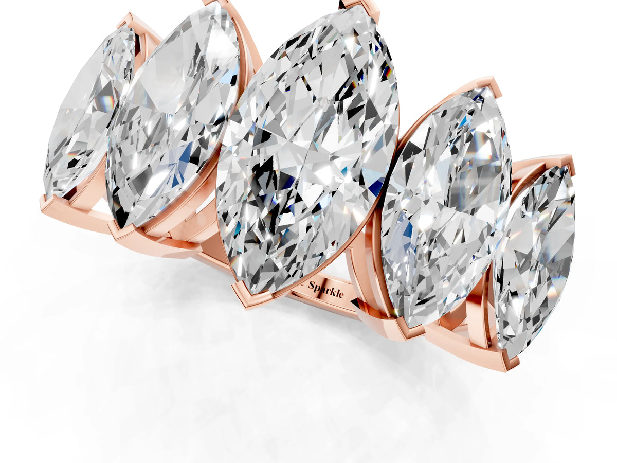 Rose gold Five-Stone Marquise Diamond Prong Set Band_1