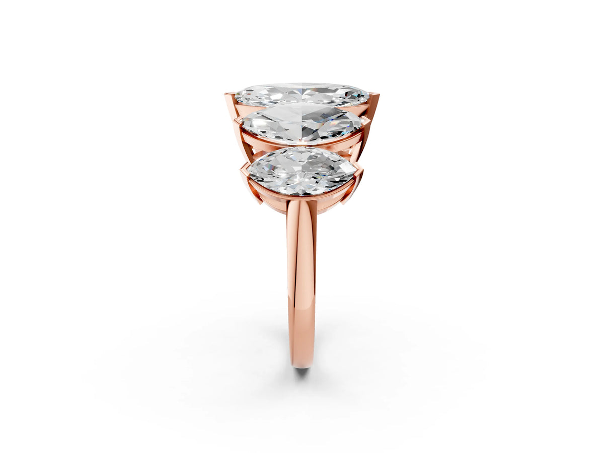 Rose gold Five-Stone Marquise Diamond Prong Set Band_2