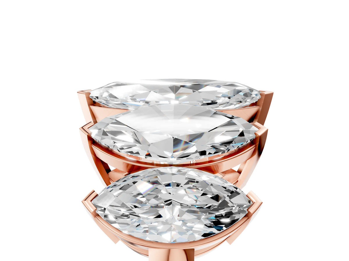 Rose gold Five-Stone Marquise Diamond Prong Set Band_5