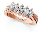 Rose gold Five-Stone Marquise Diamond Split Shank Ring with Shared Prong Setting_1