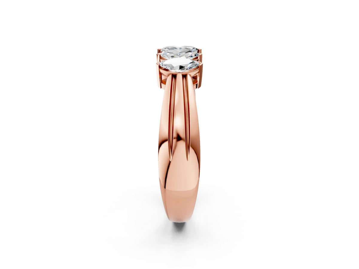 Rose gold Five-Stone Marquise Diamond Split Shank Ring with Shared Prong Setting_2