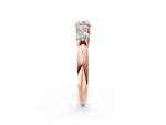 Rose gold Five-Stone Round Brilliant Diamond Prong Set White Gold Band_2